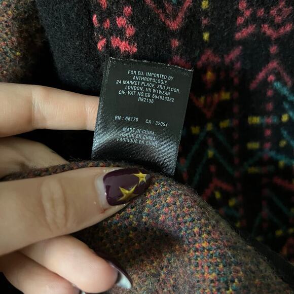 Anthropologie Field Flowers Kerry Wool Hooded Shawl Coat Size XS - Picture 6 of 6